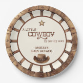 Rustic Wild West Cowboy Baby Shower ペーパープレート (正面)