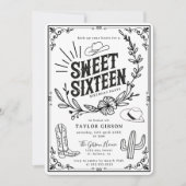 Rustic Wild West Sweet Sixteen Birthday Party 招待状 (正面)