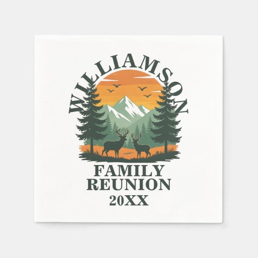 Rustic Wilderness Family Reunion スタンダードカクテルナプキン (正面)