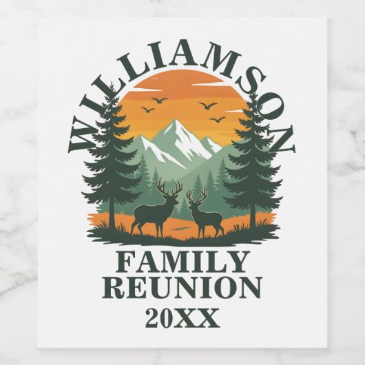 Rustic Wilderness Family Reunion ワインラベル (シングルラベル)