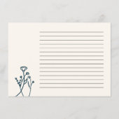  rustic wildflower 新婦のための料理カード エンクロージャーカード (裏面)