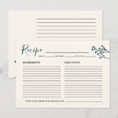  rustic wildflower 新婦のための料理カード エンクロージャーカード (正面/裏面)