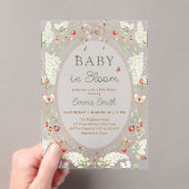 Rustic Wildflower Baby in Bloom Baby Shower アクリル招待状 (インサイチュ (ポータブル))