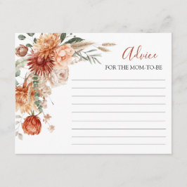 Rustic Wildflower Baby Shower Advice For Mommy エンクロージャーカード