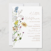 Rustic Wildflower Baby Shower Invitation サンキューカード (正面)