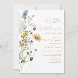 Rustic Wildflower Baby Shower Invitation サンキューカード
