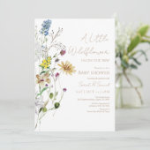 Rustic Wildflower Baby Shower Invitation サンキューカード (スタンド正面)