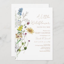 Rustic Wildflower Baby Shower Invitation