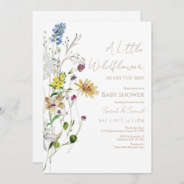 Rustic Wildflower Baby Shower Invitation サンキューカード