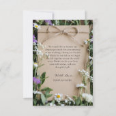 Rustic Wildflower Botanical Kraft Paper Wedding サンキューカード (裏面)