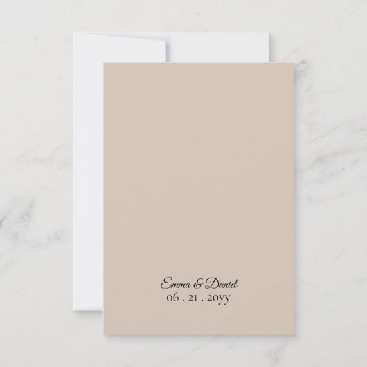 Rustic Wildflower Botanical Kraft Paper Wedding 出欠カード (裏面)