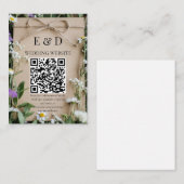 Rustic Wildflower Botanical Kraft Wedding エンクロージャーカード (正面/裏面)
