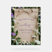 Rustic Wildflower Botanical Wedding Welcome sign アクリルサイン (正面)