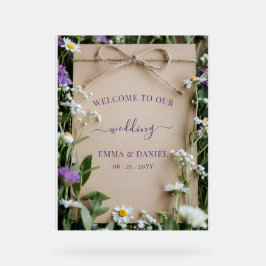 Rustic Wildflower Botanical Wedding Welcome sign アクリルサイン
