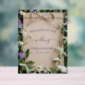 Rustic Wildflower Botanical Wedding Welcome sign アクリルサイン (ニュートラル)