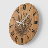 Rustic Wildflower Bouquet Wall Clock  ラージ壁時計 (傾斜)