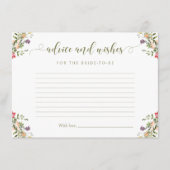 Rustic Wildflower Bridal Shower Advice and Wishes  エンクロージャーカード (正面)