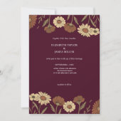 Rustic Wildflower Burgundy Floral Wedding 招待状 (正面)