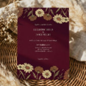 Rustic Wildflower Burgundy Floral Wedding 招待状