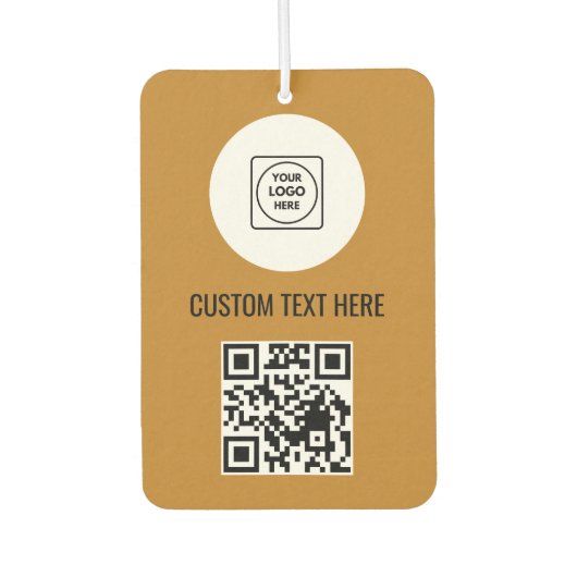 Rustic Wildflower Custom Logo QR Code Promotion カーエアーフレッシュナー (正面)