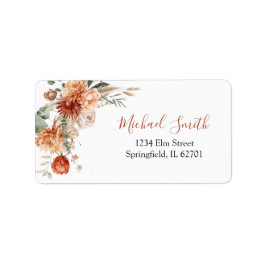 Rustic Wildflower Fall in Love Baby Shower Address ラベル