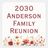 Rustic Wildflower Family Reunion スクエアシール (正面)