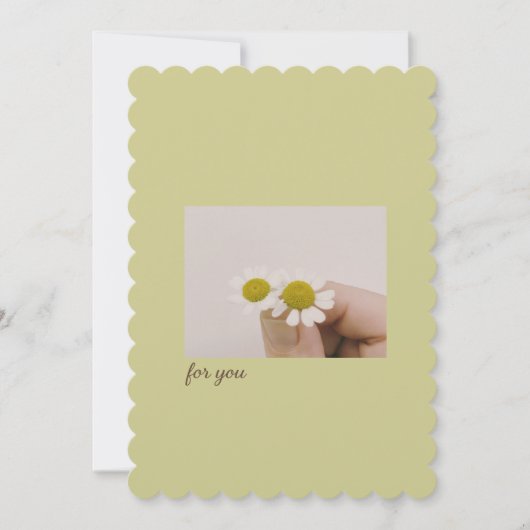 Rustic Wildflower Flat Card – Minimalist Thank You サンキューカード (正面)