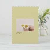 Rustic Wildflower Flat Card – Minimalist Thank You サンキューカード (スタンド正面)