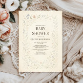Rustic Wildflower Garden Boho Baby Shower 招待状