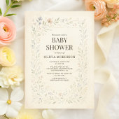 Rustic Wildflower Garden Boho Baby Shower 招待状