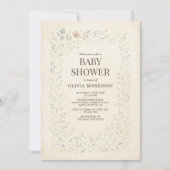 Rustic Wildflower Garden Boho Baby Shower 招待状 (正面)