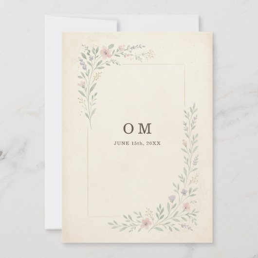 Rustic Wildflower Garden Boho Bridal Shower 招待状 (裏面)