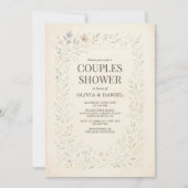 Rustic Wildflower Garden Boho Couples Shower 招待状 (正面)