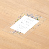 Rustic Wildflower Garden Elegant Wedding アクリル招待状 (レイダウン)