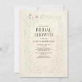 Rustic Wildflower Garden QR Code Bridal Shower 招待状 (正面)