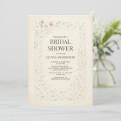 Rustic Wildflower Garden QR Code Bridal Shower 招待状 (スタンド正面)