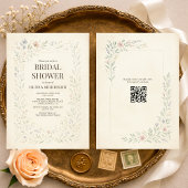 Rustic Wildflower Garden QR Code Bridal Shower 招待状