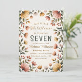Rustic Wildflower Girl Birthday 招待状 (スタンド正面)