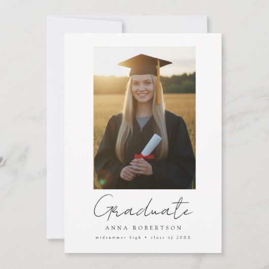 Rustic Wildflower Graduation 案内状 (正面)