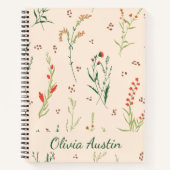 Rustic Wildflower Journal Personalized  ノートブック (正面)