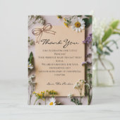 Rustic Wildflower Little Princess Baby Shower サンキューカード (スタンド正面)