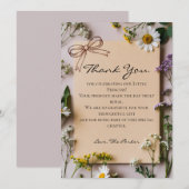 Rustic Wildflower Little Princess Baby Shower サンキューカード (正面/裏面)