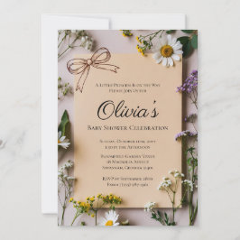 Rustic Wildflower Little Princess Baby Shower 招待状