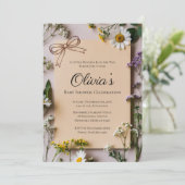 Rustic Wildflower Little Princess Baby Shower 招待状 (スタンド正面)