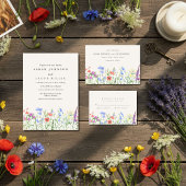 Rustic Wildflower Meadow ウェディング RSVP  ポストカード