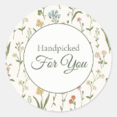 Rustic Wildflower Meadow "Handpicked" ラウンドシール (正面)