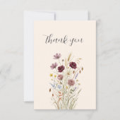 Rustic Wildflower Meadow Thank You Card サンキューカード (正面)