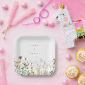 Rustic Wildflower Meadow Wedding ペーパープレート (パーティー)