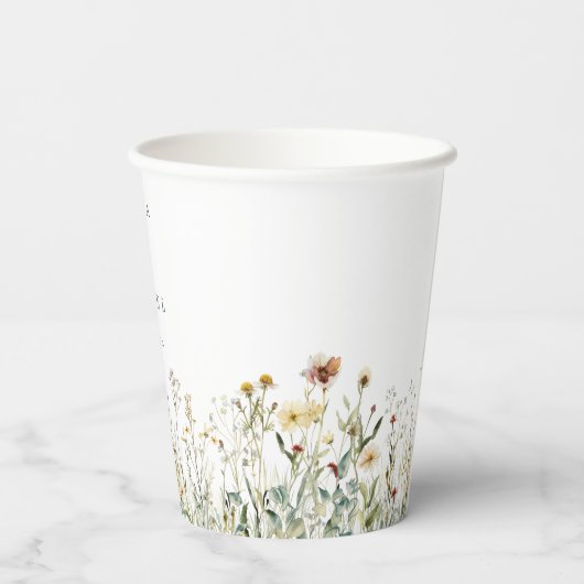 Rustic Wildflower Meadow Wedding 紙コップ (裏面)