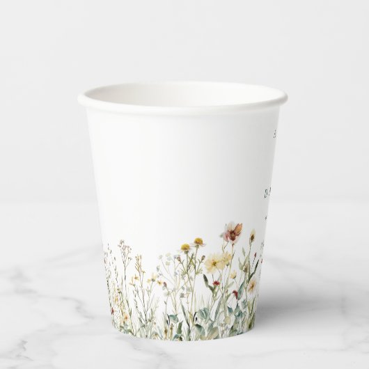 Rustic Wildflower Meadow Wedding 紙コップ (正面)